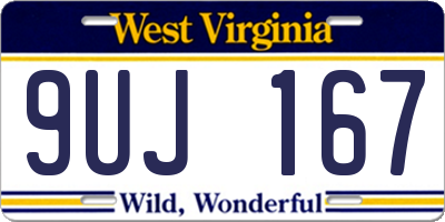 WV license plate 9UJ167