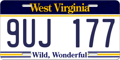 WV license plate 9UJ177