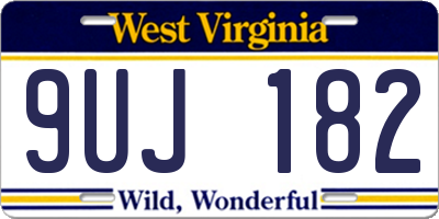 WV license plate 9UJ182