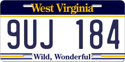 WV license plate 9UJ184
