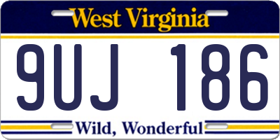 WV license plate 9UJ186