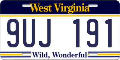 WV license plate 9UJ191