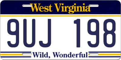 WV license plate 9UJ198