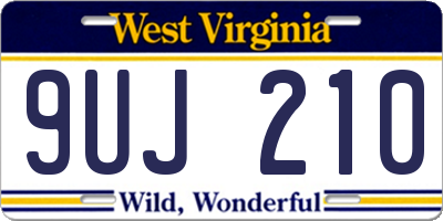 WV license plate 9UJ210