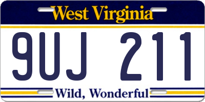 WV license plate 9UJ211