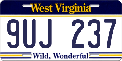 WV license plate 9UJ237