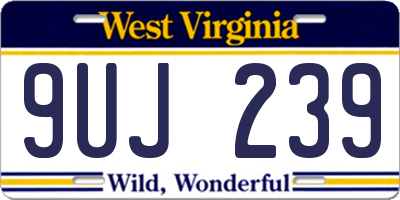 WV license plate 9UJ239