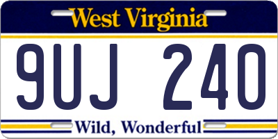 WV license plate 9UJ240
