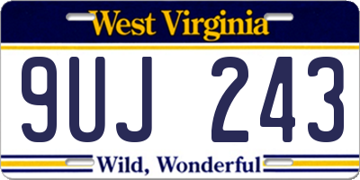 WV license plate 9UJ243