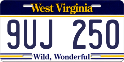 WV license plate 9UJ250