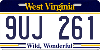 WV license plate 9UJ261