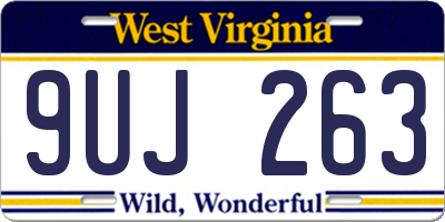 WV license plate 9UJ263