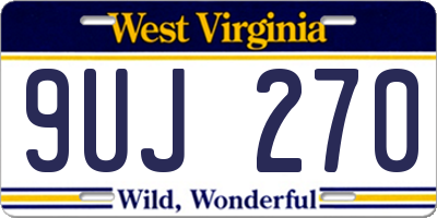 WV license plate 9UJ270