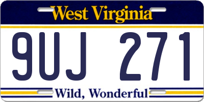WV license plate 9UJ271