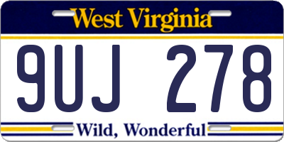 WV license plate 9UJ278