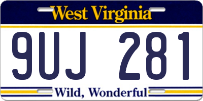 WV license plate 9UJ281