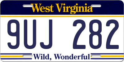 WV license plate 9UJ282