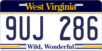 WV license plate 9UJ286