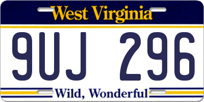 WV license plate 9UJ296