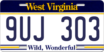 WV license plate 9UJ303