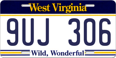 WV license plate 9UJ306