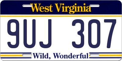 WV license plate 9UJ307