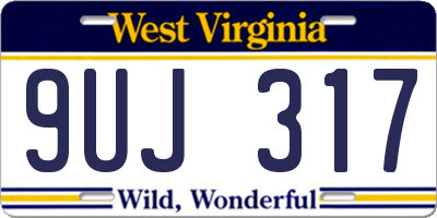 WV license plate 9UJ317