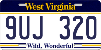 WV license plate 9UJ320