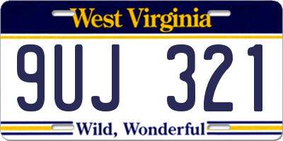 WV license plate 9UJ321
