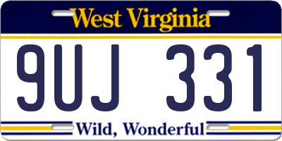 WV license plate 9UJ331