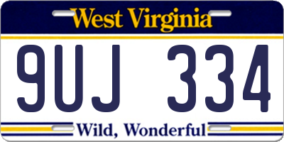 WV license plate 9UJ334