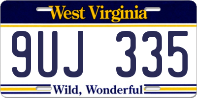 WV license plate 9UJ335