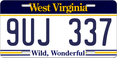 WV license plate 9UJ337