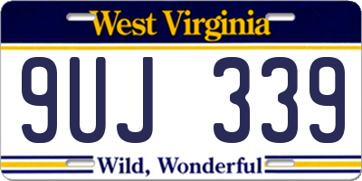 WV license plate 9UJ339