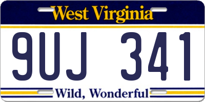 WV license plate 9UJ341