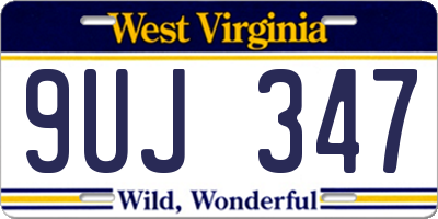WV license plate 9UJ347
