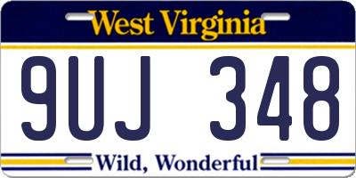 WV license plate 9UJ348