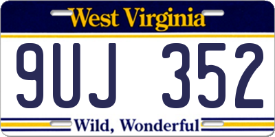 WV license plate 9UJ352