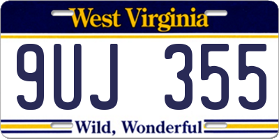 WV license plate 9UJ355