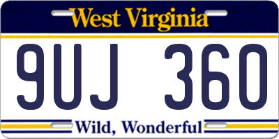 WV license plate 9UJ360