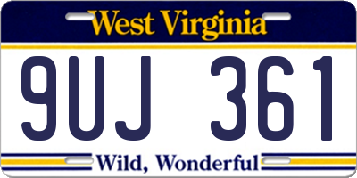 WV license plate 9UJ361