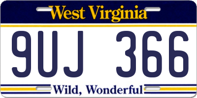 WV license plate 9UJ366