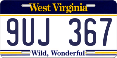 WV license plate 9UJ367