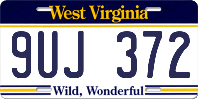 WV license plate 9UJ372