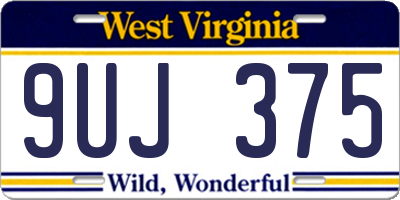 WV license plate 9UJ375