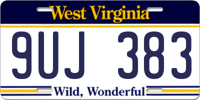 WV license plate 9UJ383