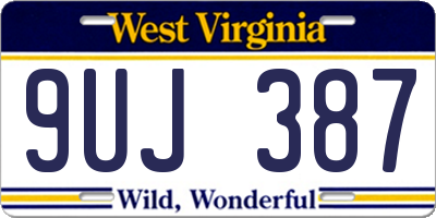 WV license plate 9UJ387