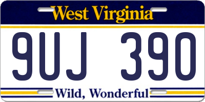 WV license plate 9UJ390