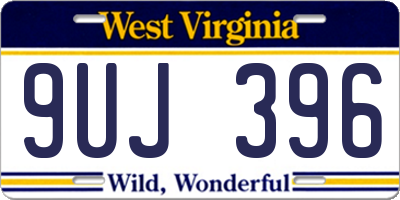 WV license plate 9UJ396