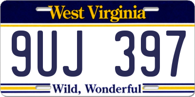 WV license plate 9UJ397